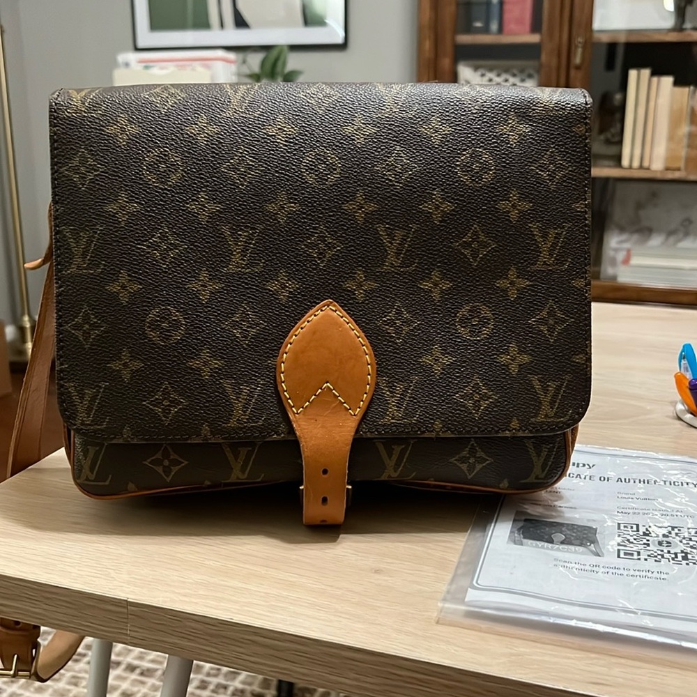 Louis Vuitton Brown and Tan Monogram Crossbody Bag